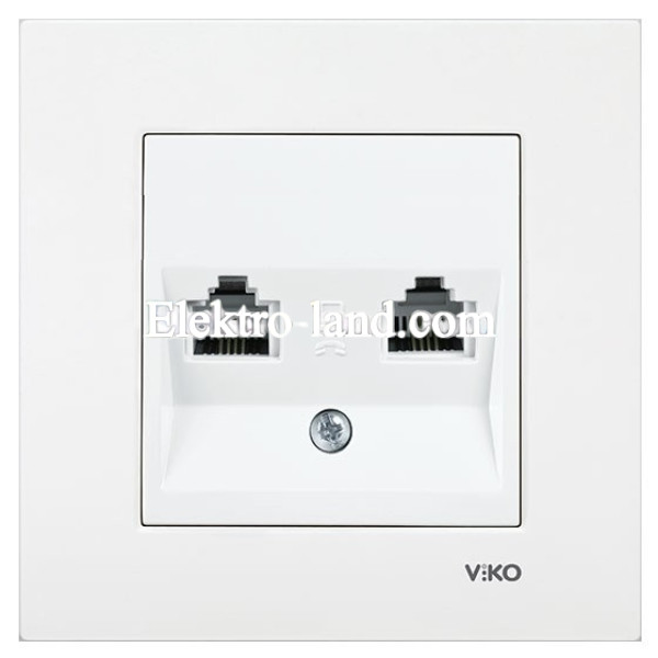 Розетка телефонная двойная  белая VIKO  KARRE  90960033